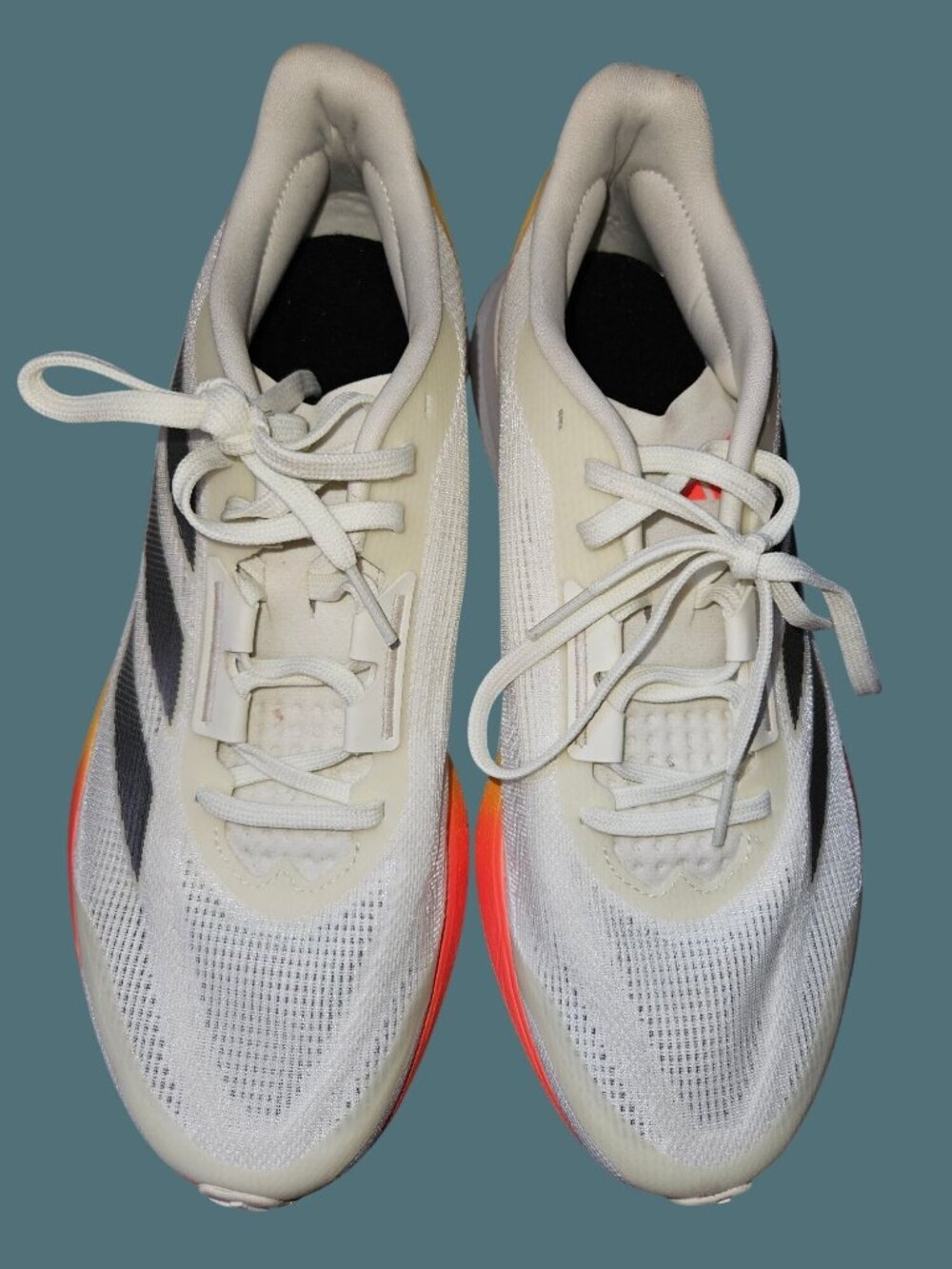 Adidas Duramo Speed Ivory/Iron Metallic/Spark Running Sneakers Women 10.5